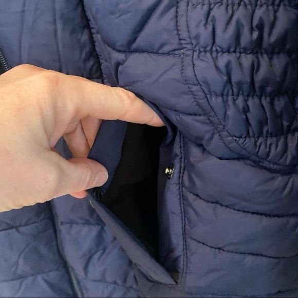 Cleo Women’s winter quilted puffer jacket mid length blue size medium - Picture 5 of 12